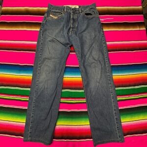 VTG Diesel Jeans Men's 32x30 Blue Relaxed Straight Leg Button Fly Made in Italy